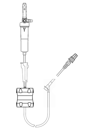 >Sistema micro-gotas (60gts / ml) con cámara graduada 150ml