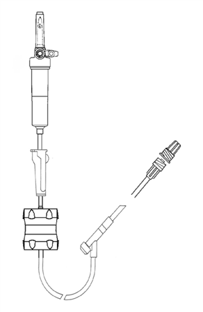 Sistema de administración de suero con filtro de 15 µm