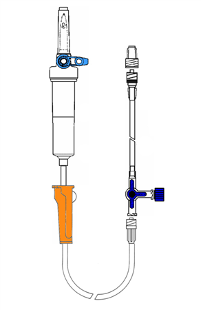 Sistema de administración de suero con filtro hidrofílico 15 µm