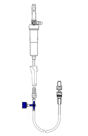 Sistema de administración de suero con filtro de 15 µm
