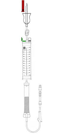 Sistema de administración de sangre con cámara graduada 120 ml