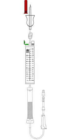 Sistema de administración de sangre con cámara graduada 150 ml