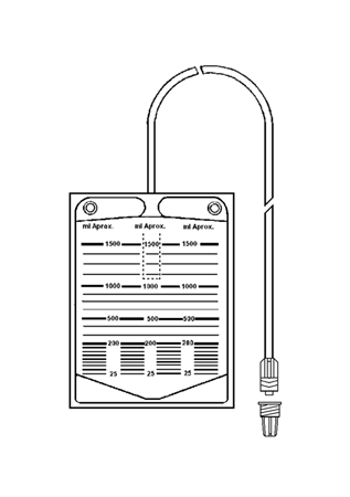 Bolsa colectora de orina 1500 ml con terminación de válvula en Luer Lock antirreflujo
