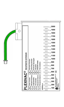 Recipiente exterior para bolsas Flexivac® de 2000 ml con línea de vacío 30 cm