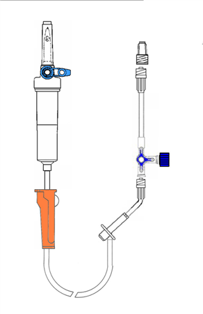 Sistema de administración de suero con filtro hidrofílico 8 / 15 µm